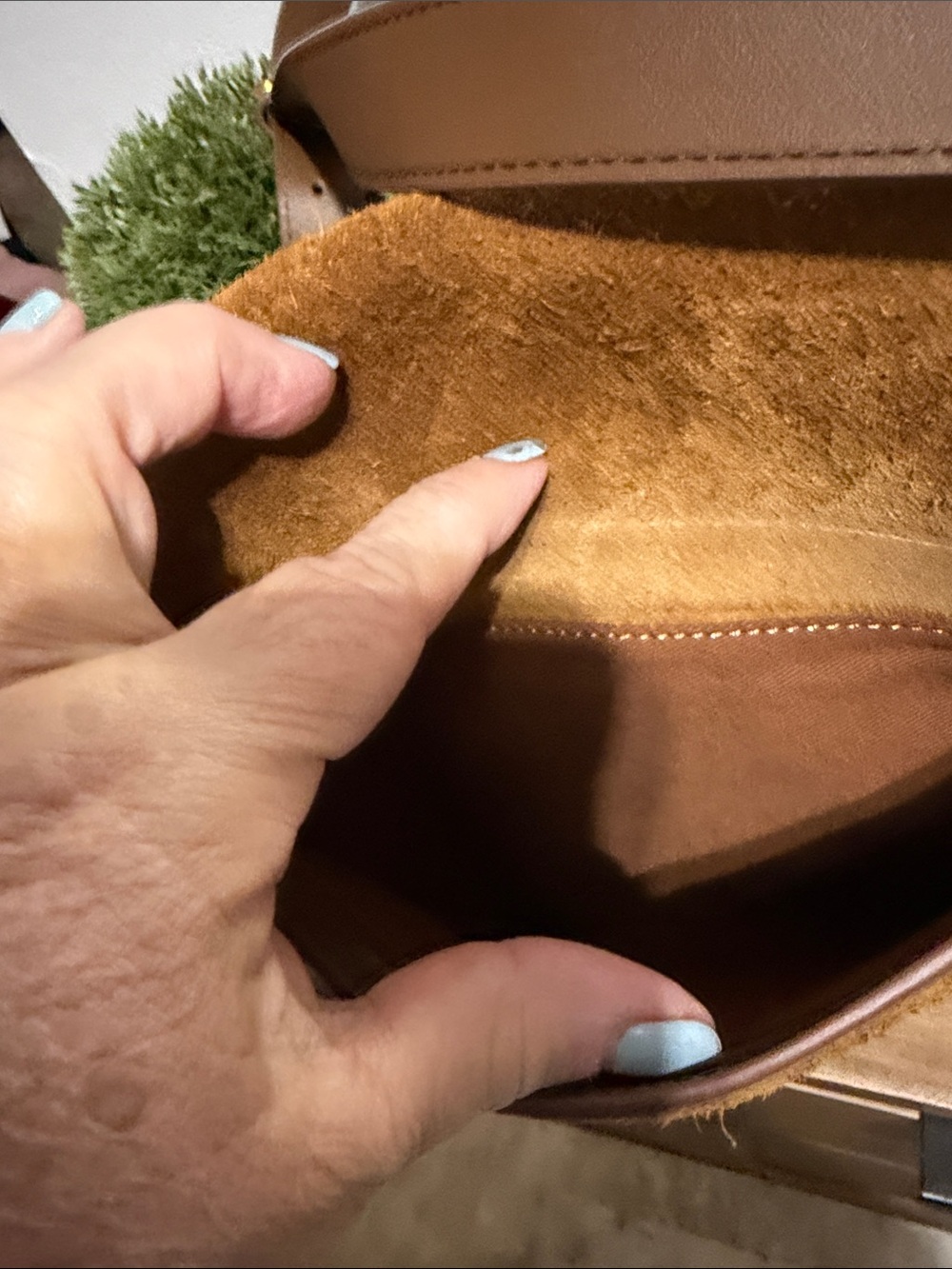 Brown Italian Suede Crossbody Saddle Bag - Women - Picture 4 of 10